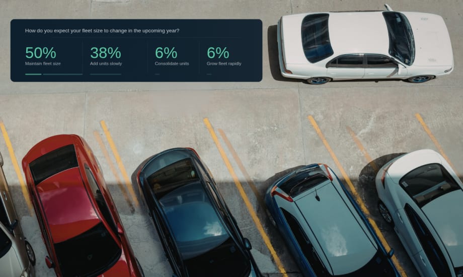 overhead photo of cars in parking lot with data graphic overlay