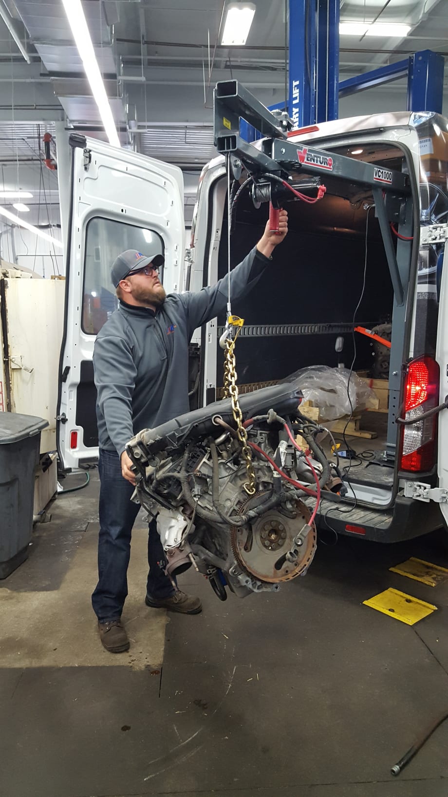 Auto Parts Supplier Adopts Specialized Crane for Transit Vans