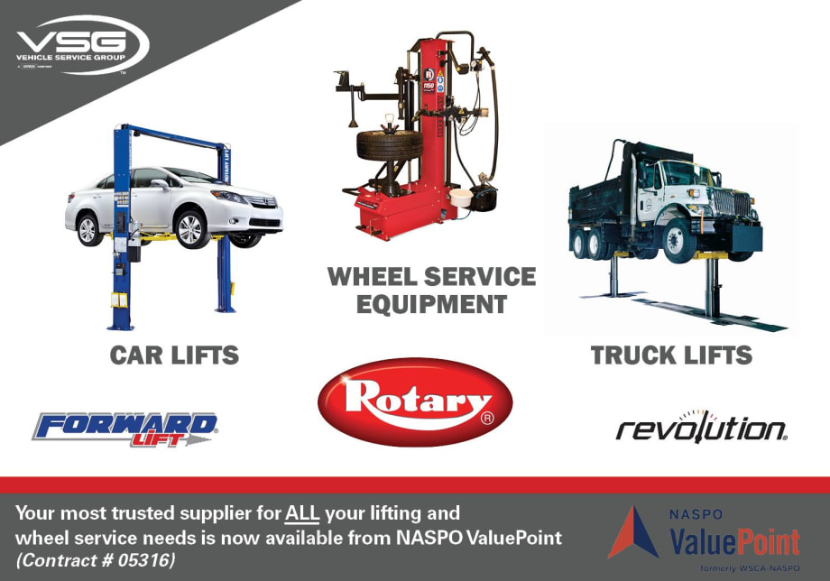 VSG Awarded NASPO Contract for Vehicle Lifts and Garage Equipment