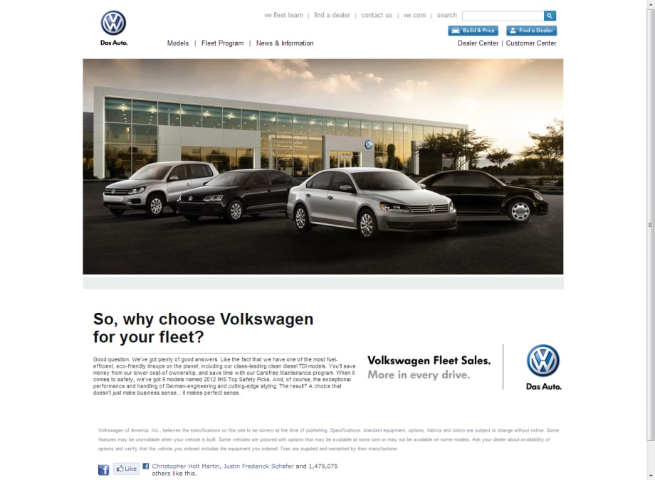 Volkswagen Launches New Corporate Fleet Website