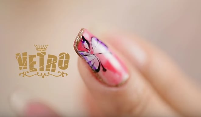 Water Butterfly Art (Vetro Nail Art)