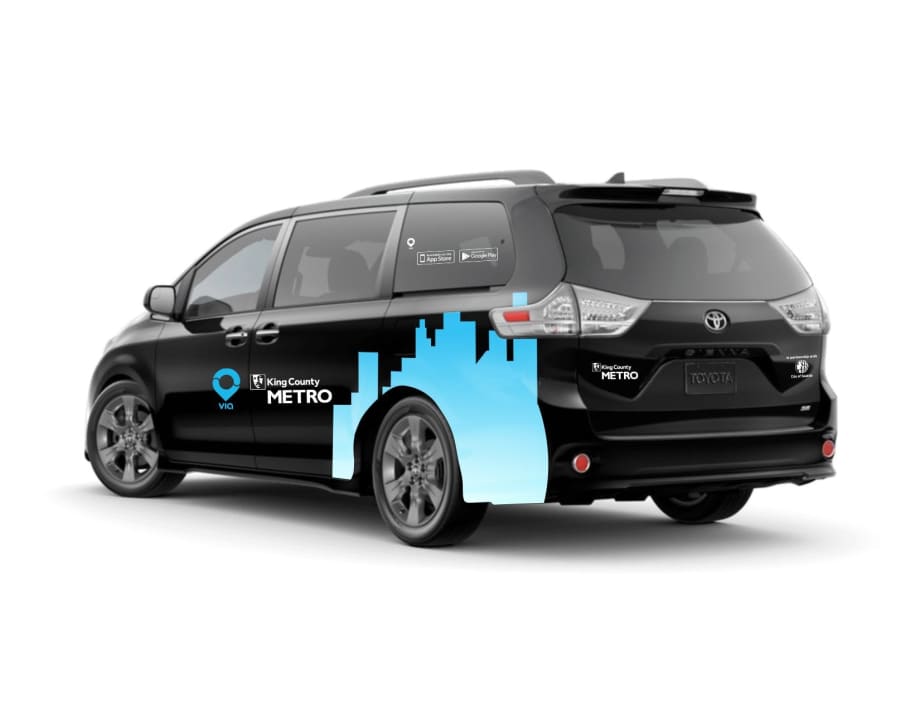 Seattle, Via to provide on-demand transportation to, from rail stations