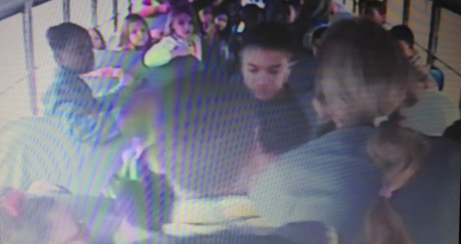 Video shows woman boarding bus, threatening children