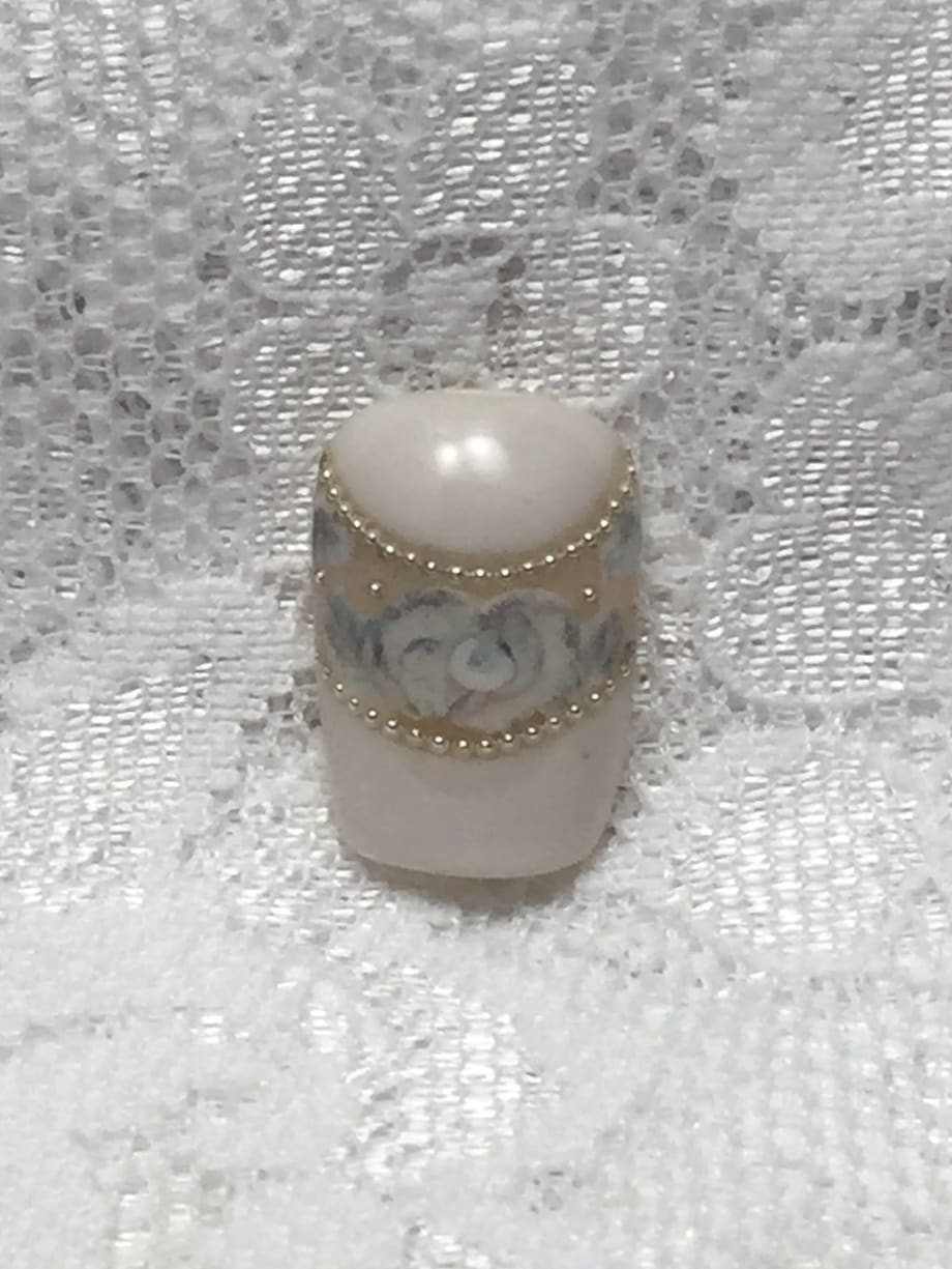 Bridal Half-Moon Nail Art