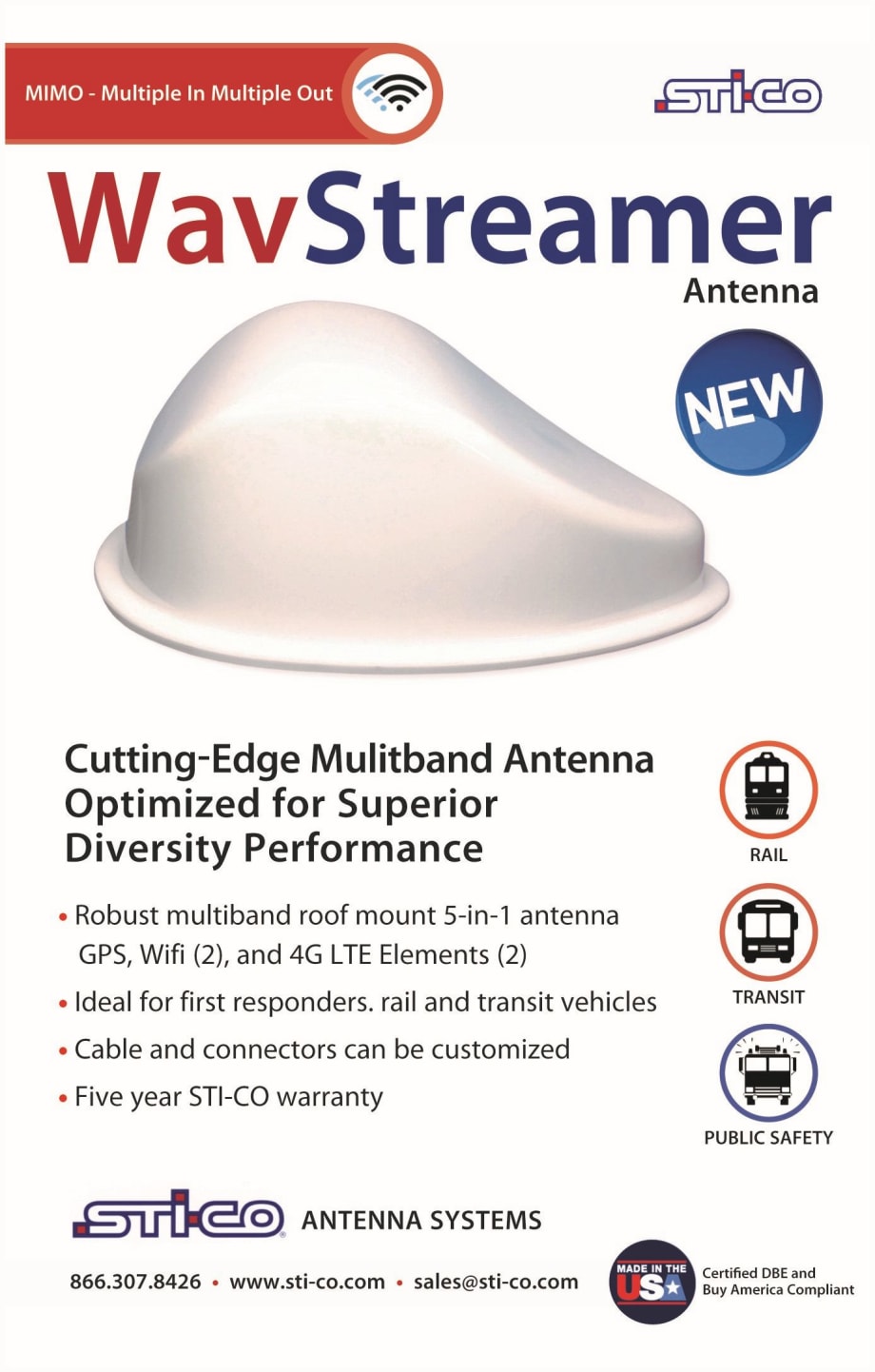 New MIMO antenna for transit
