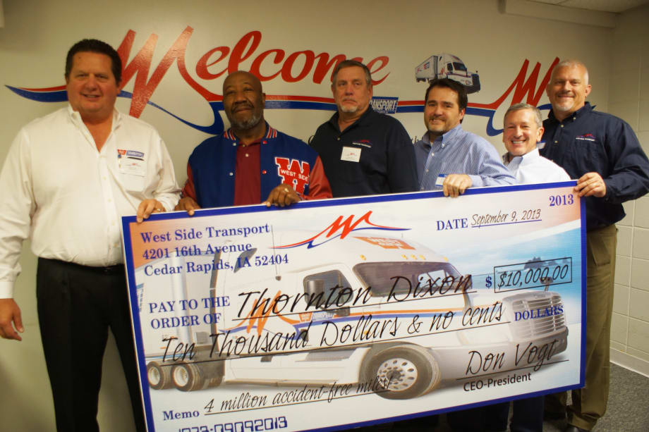 West Side Transport's Thornton Dixon Reaches 4 Million Accident-free Miles