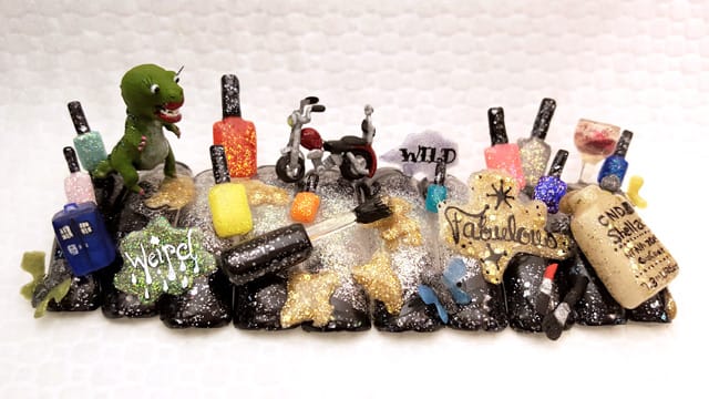 3-D Tardis Motorcycle Dinosaur Nails (NTNA S.3 Pre-Challenge #2)
