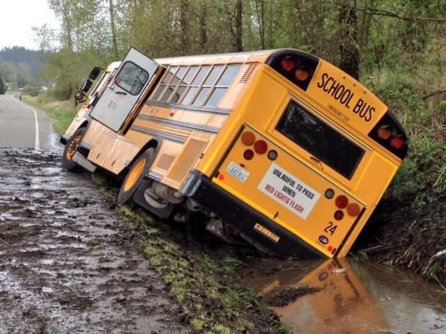 School bus driver fired after crashing into ditch