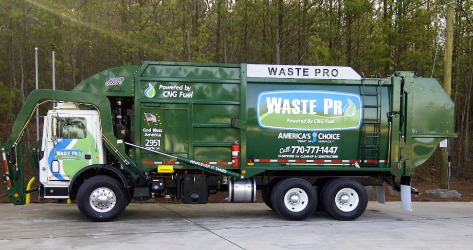 Waste Pro Adds CNG Solid Waste Trucks to Fleet