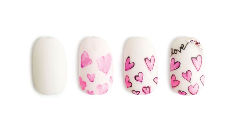 Nail Art Studio: Watercolor Hearts
