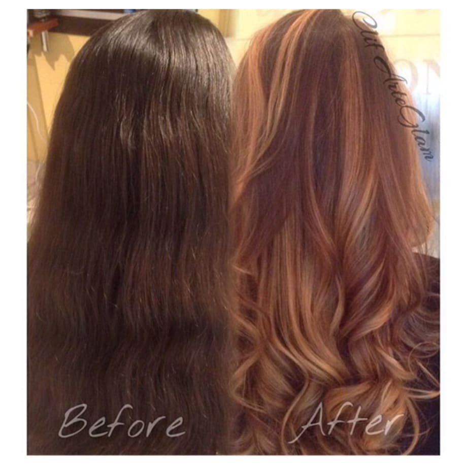 Brunette to Blonde Long Hair Balayage
