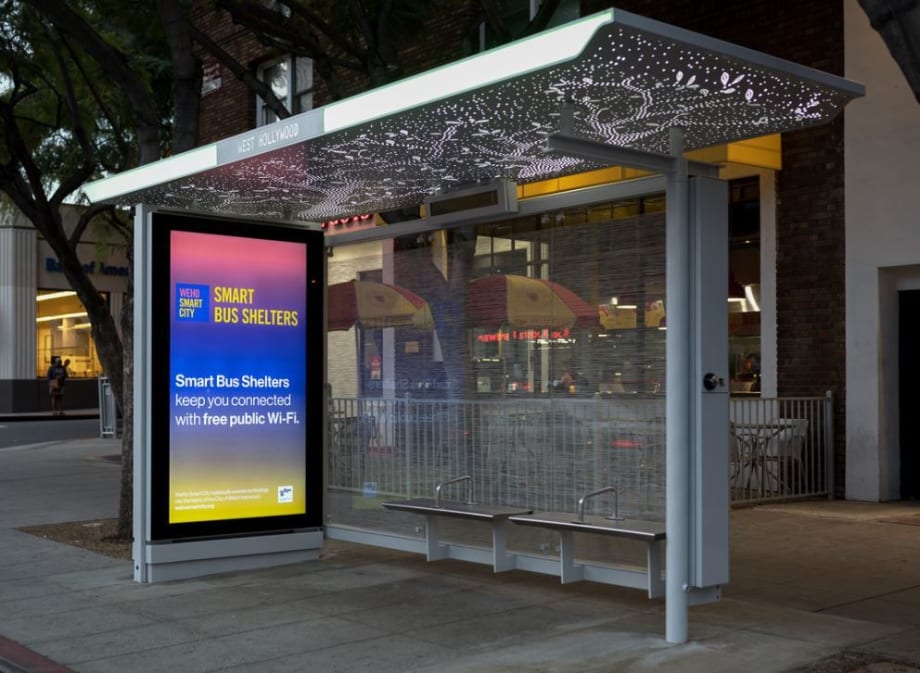 West Hollywood's 'smart' bus shelter, stop loaded with tech amenities