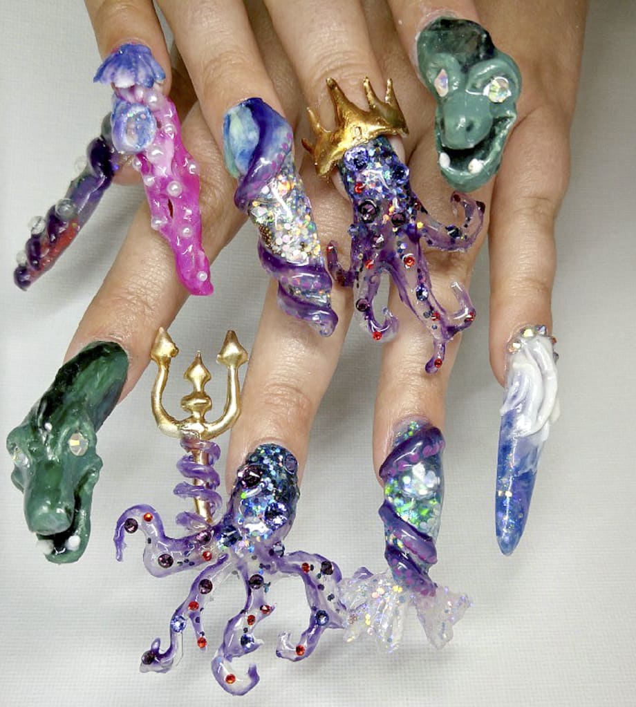 Little Mermaid Ursula Nails for NTNA S.3, Challenge #1 (Winnie)