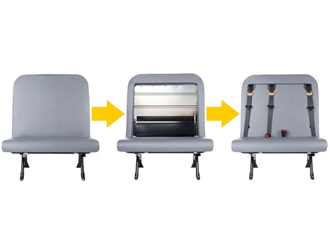 With new bus seating line, belts can be added later