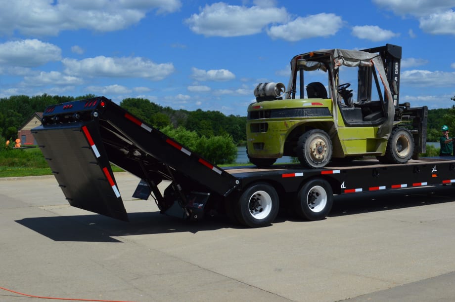 Power Tail Trailer Made for Hauling Construction Equipment