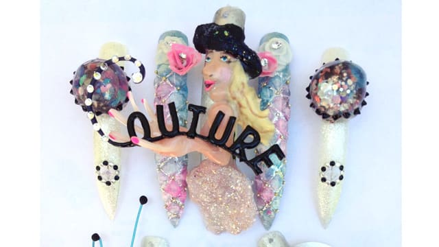 3-D Couture Embellished Nails (NTNA S.3 Pre-Challenge #2)