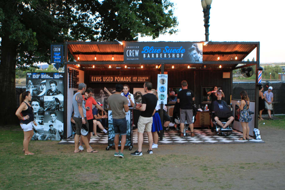American Crew's Blue Suede Barbershop Stops at North Coast Music Festival in Chicago