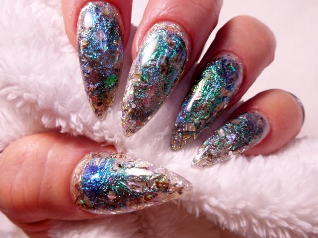 Abalone Shell Acrylic Nail