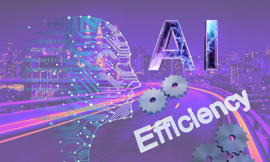 AI efficiency futuristic looking graphic