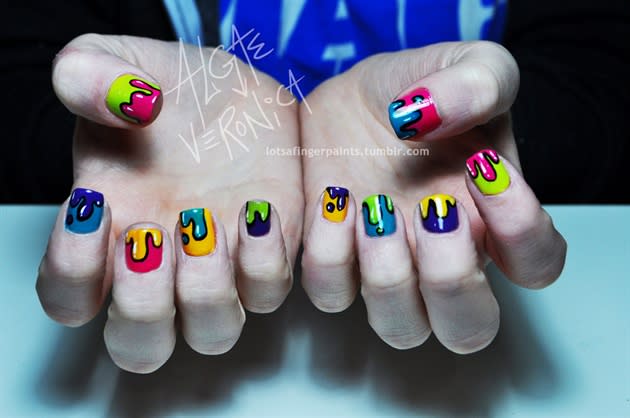 Paint Drip Nail Art