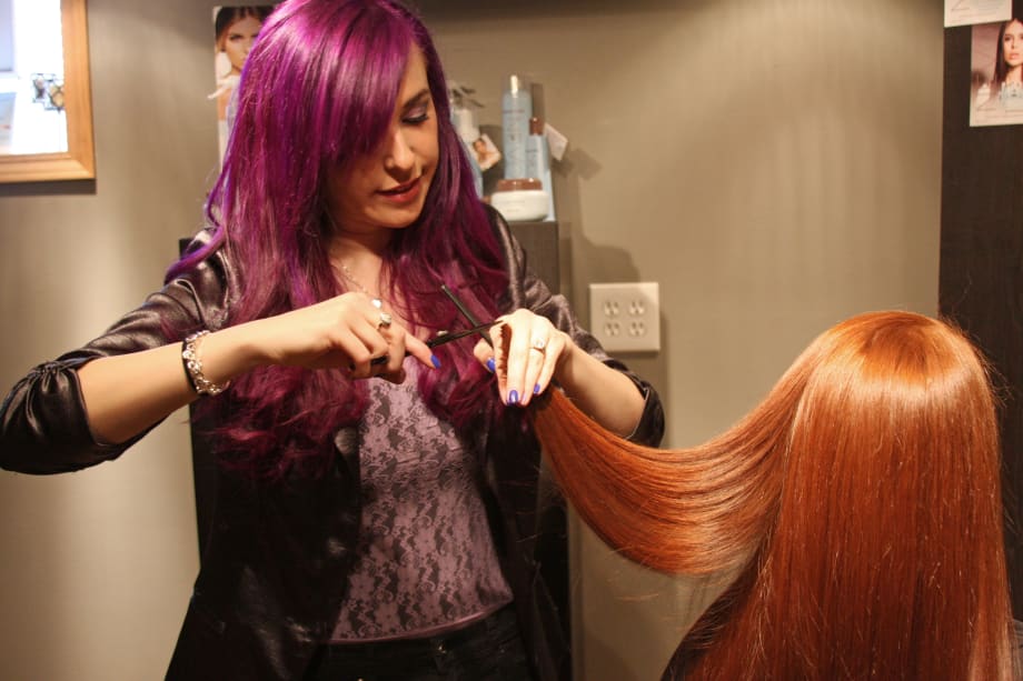TRANSFORMATION: Level 7 Natural Redhead to Violet with Accents of Lavender