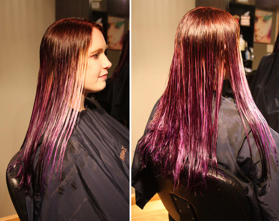 TRANSFORMATION: Level 7 Natural Redhead to Violet with Accents of Lavender