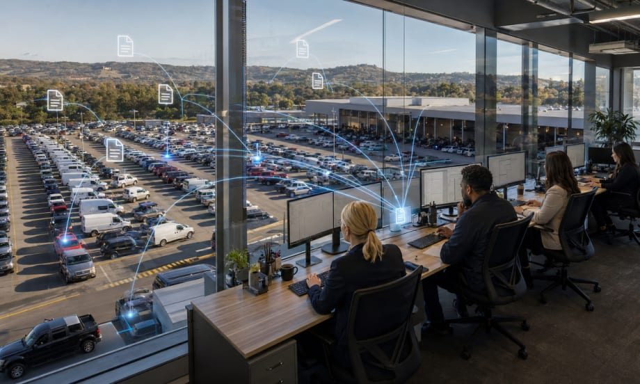 Auction staff overlooks auction lot