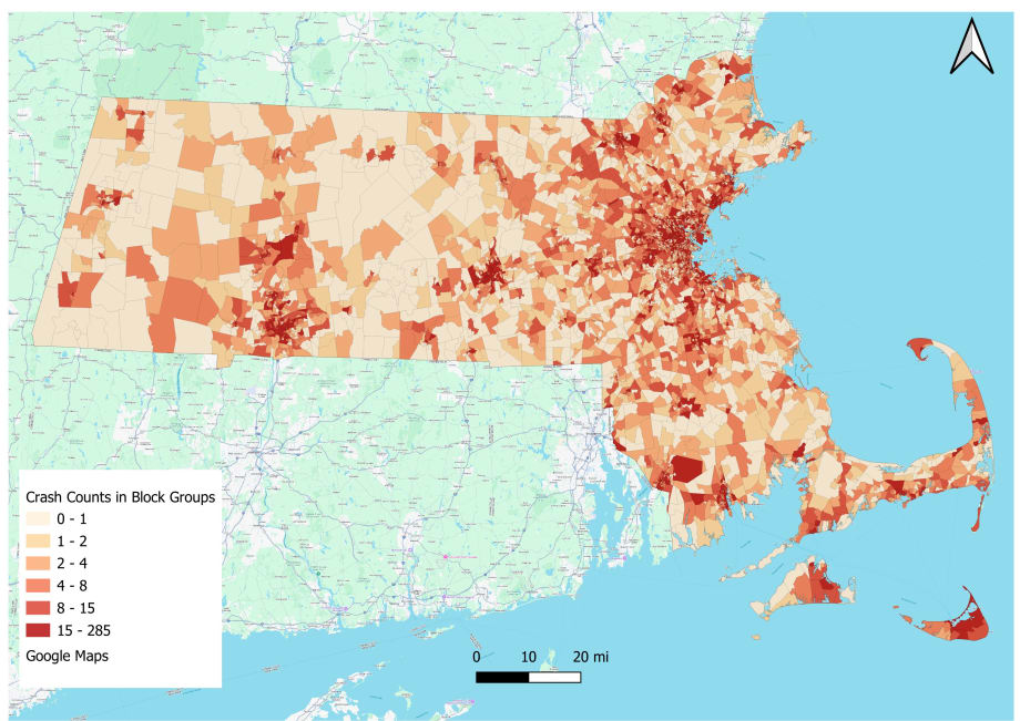 Researchers Identify Top Risk Factors for Pedestrian-vehicle Crashes at Massachusetts Bus Stops