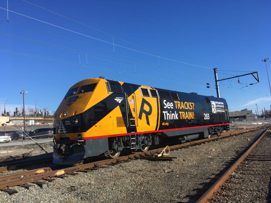 Amtrak Unveils Locomotive In Honor of Operation Lifesaver's 50th Anniversary