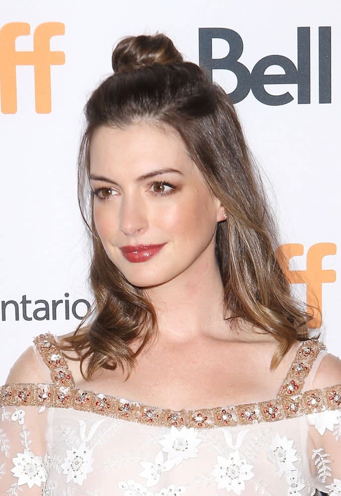 How-To: Anne Hathaway's Half Top Knot by Anh Co Tran Using Flow Hair Care