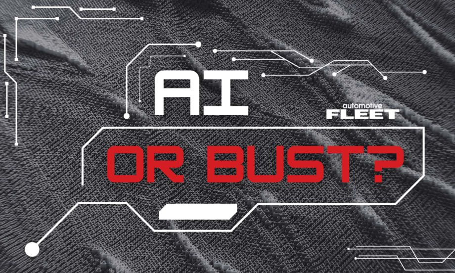 A tech graphic that says "AI or Bust?"
