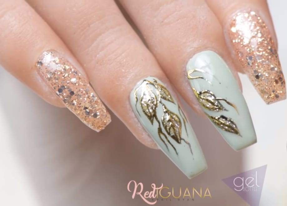 Gold Autumn Nails