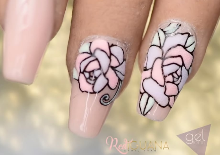 Spring Pastel Flower Nail Art