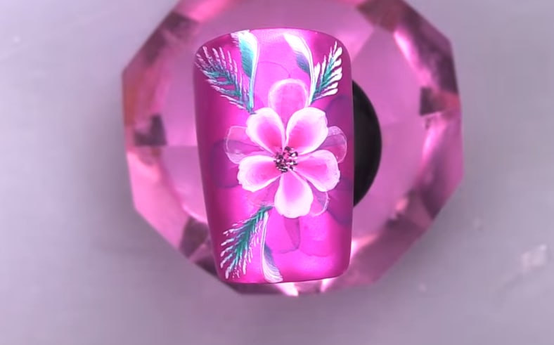 Aquarelle Flower Metallic Nail Art Tutorial