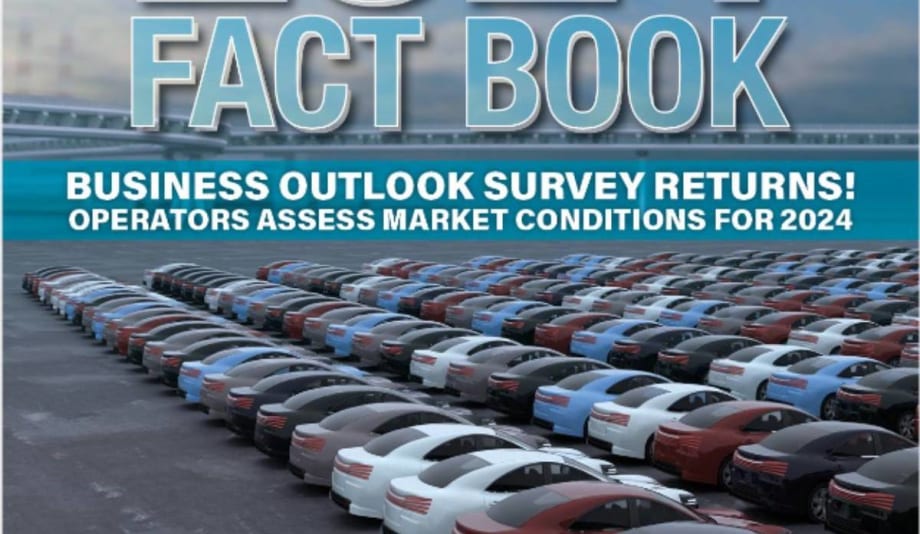 Fact Book headline over a photo of rows of rental fleet vehicles.