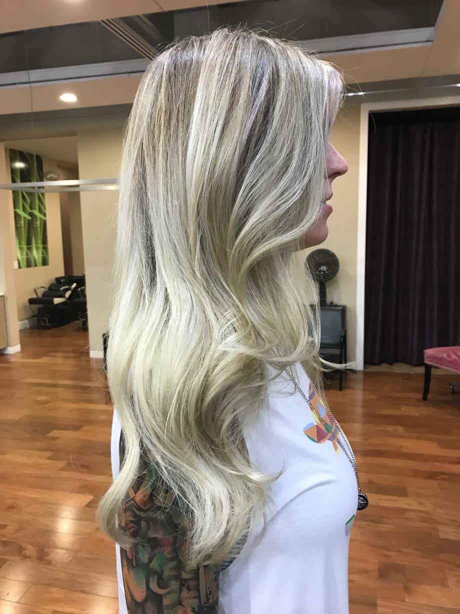Transformation: DIY Purple to Blonde Color Correction