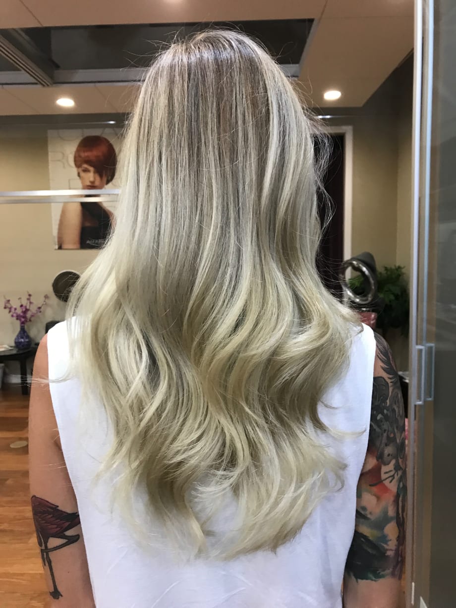 Transformation: DIY Purple to Blonde Color Correction