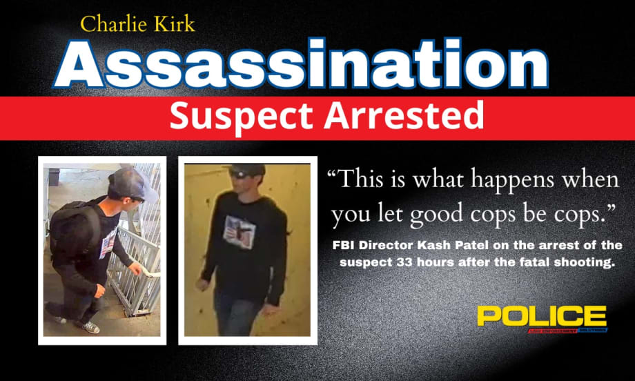 Police graphic showing surveillance photos of suspect arrest in shooting case