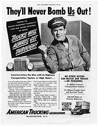 ATA Ad Praises Trucking In Wartime