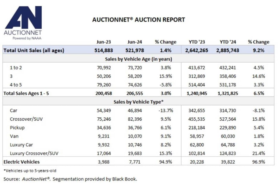 Overall Wholesale Auction Volumes Rise Through June
