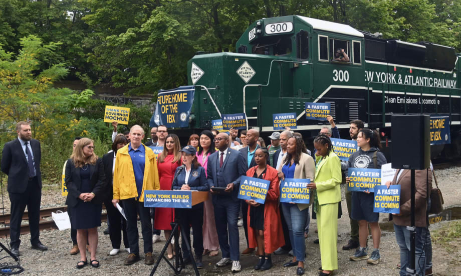 People gathering at an IBX press conference.