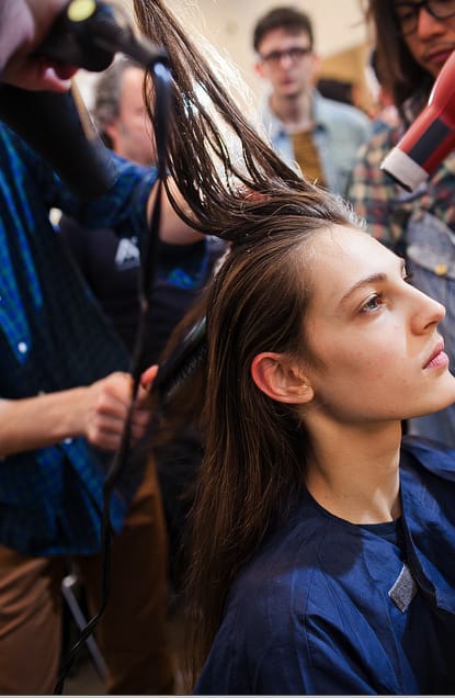 FASHION WEEK: Windblown Hair With Mixed Textures at Preen