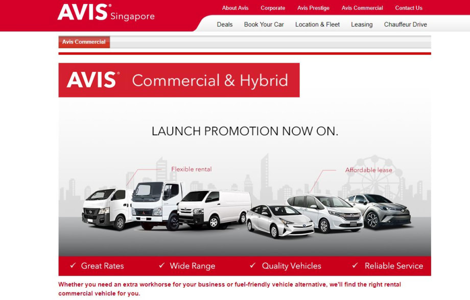 Avis Adds Vans, Hybrids to Singapore Fleet