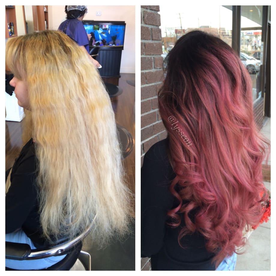 TRANSFORMATION: Deep Rose Gold Rapunzel