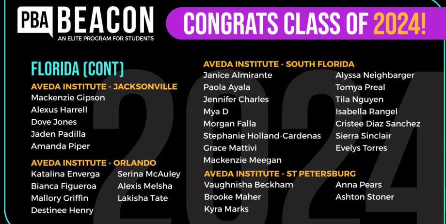 The Professional Beauty Association Announces its Beacon Class of 2024