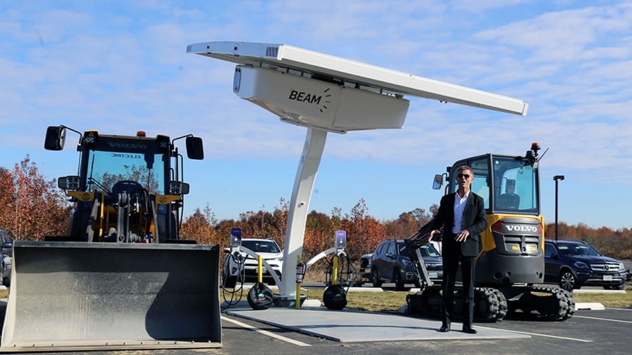 Beam Charging System Powers Volvo Electric Construction Equipment