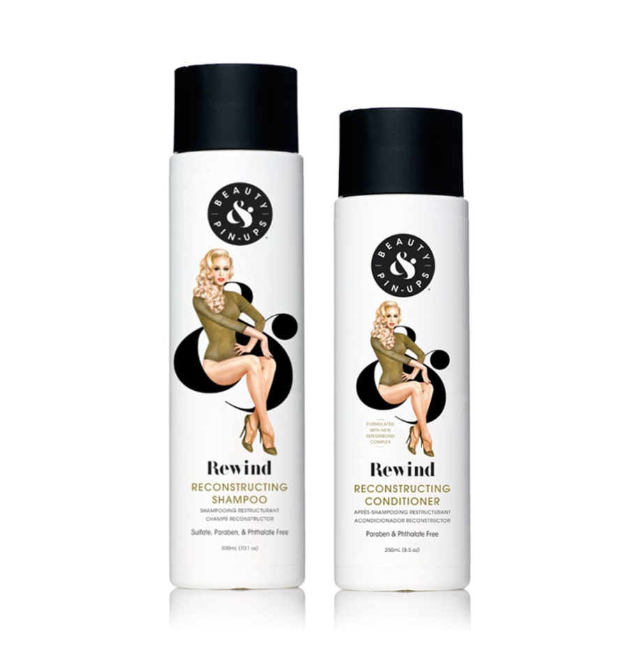 Rewind Damage with Beauty & Pin-Ups' New Rewind Reconstructing Shampoo and Conditioner