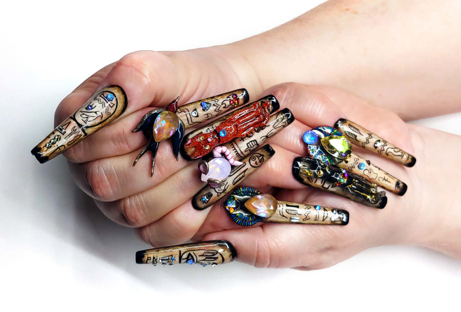 NTNA S. 7 Pre-Challenge 2: Egyptian Bastet Nail Art (Becca)