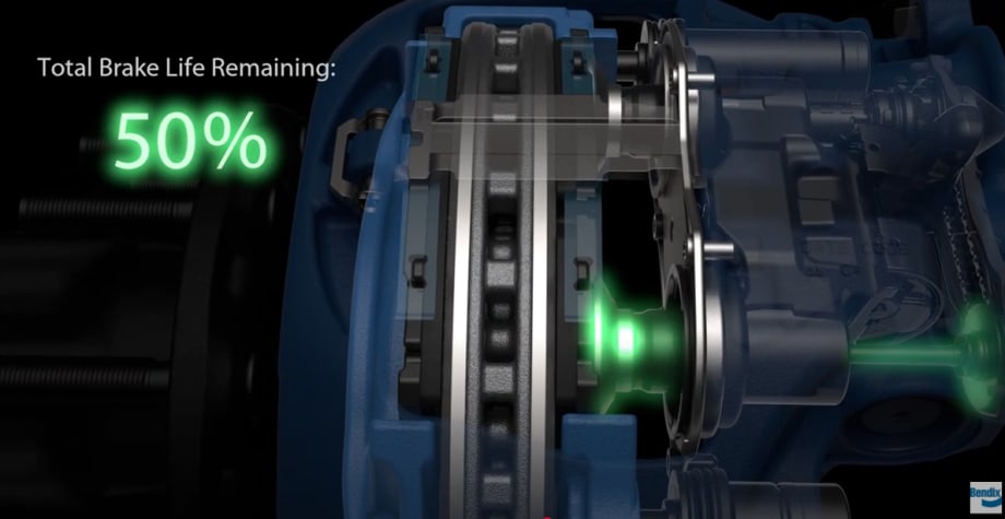 Bendix air disc truck brakes.