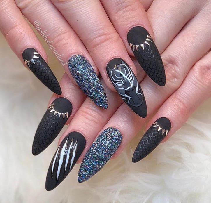 29 Black Panther Nail Art Designs